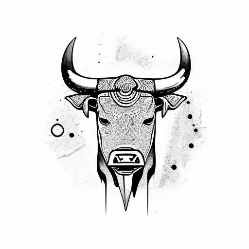 Bull skull native americans tribal style tattoo Vector Image