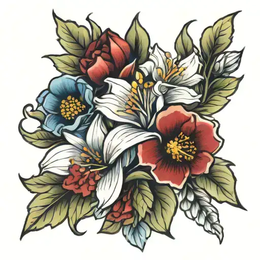 January, May & July  birth flower tattoo design tattoo design idea