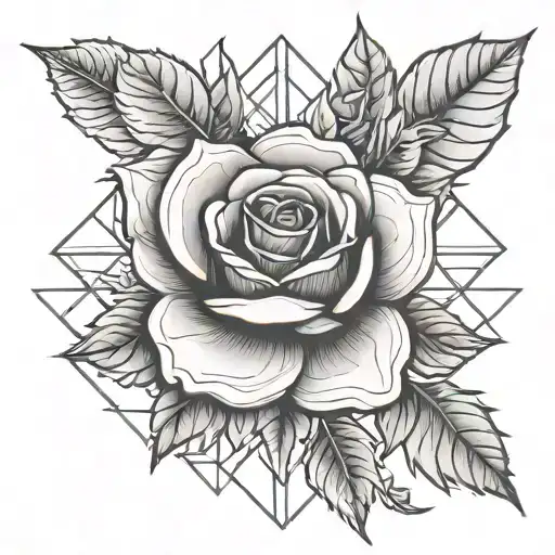 little rose growing tattoo design idea