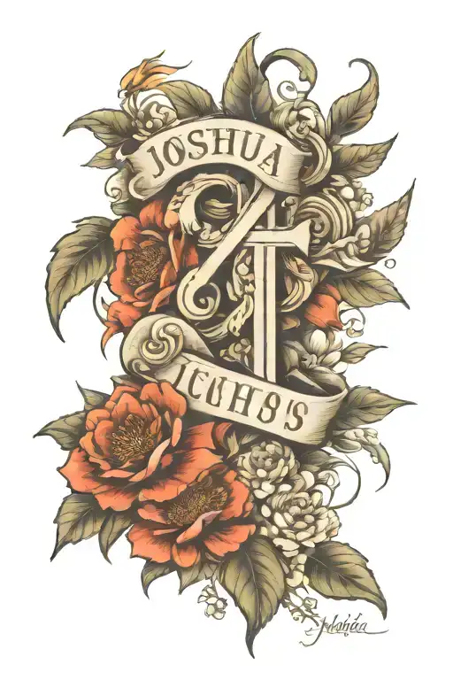 joshua 1:9 flowers blooming flower surrounded tattoo design idea