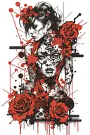 grunge and forrest tattoo design idea