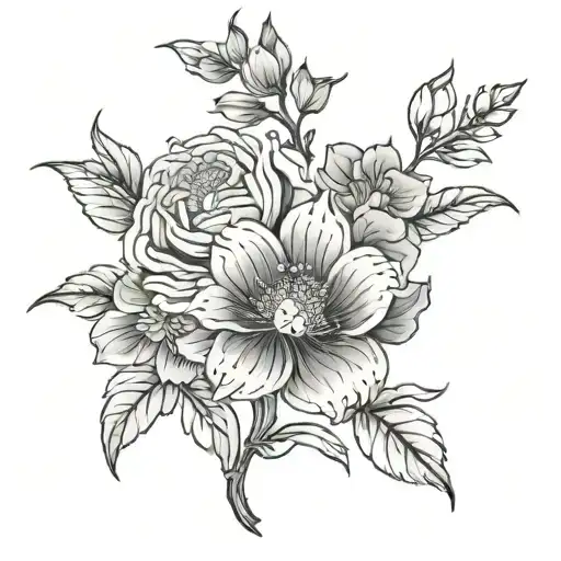 back of leg and back of knee tattoo feminine flowers Japanese   tattoo design idea
