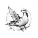 Dove sitting on a barrel tattoo design idea