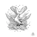 Dove sitting on a barrel tattoo design idea