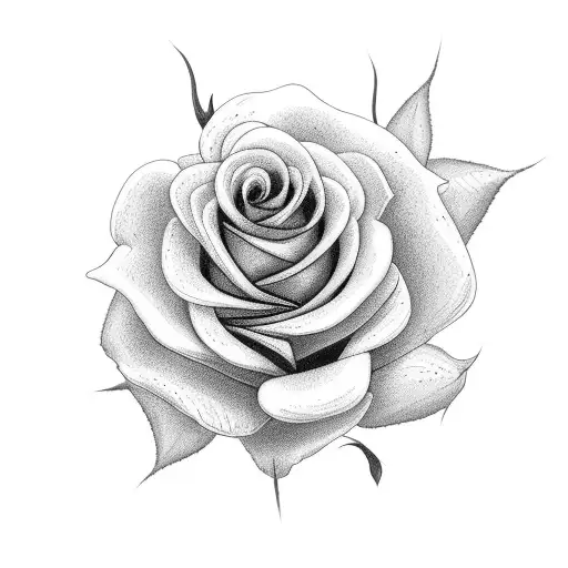 yellow rose small pretty long stem and leaves tattoo design idea