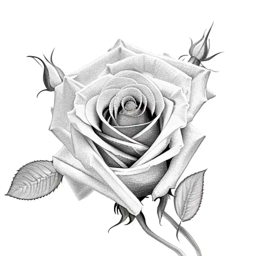 yellow realistic healthy vibrant rose with four leaves and a stem mental health ribbon tattoo design idea