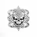 Irish skull tattoo design idea