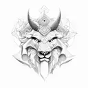 Craft a mythical tale set in ancient Babylon, where a majestic creature roams the celestial skies—a fusion of the mighty tattoo design idea