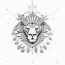 babylonian lion with eagle wings with aquila constellation incorporated tattoo design idea