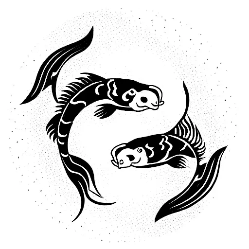 two koi fish to represent the sings of yin and yang tattoo design idea