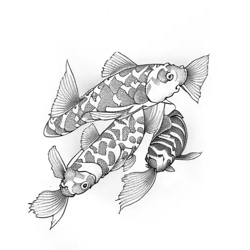 two koi fish to represent the sings of yin and yang tattoo design idea