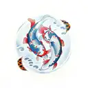 two koi fish to represent the sings of yin and yang tattoo design idea