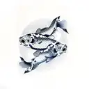 two koi fish to represent the sings of yin and yang tattoo design idea