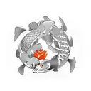 two koi fish to represent the sings of yin and yang tattoo design idea