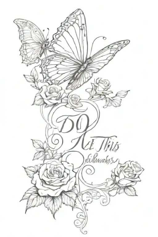 semi colon butterfly with roses with writing that says don't let this darkness fool you  tattoo design idea