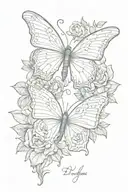 semi colon butterfly with roses with writing that says don't let this darkness fool you  tattoo design idea