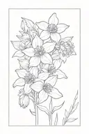 violet, daffodil, honeysuckle, larkspur, poppy, marigold,chrysanthemum  tattoo design idea