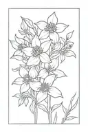 violet, daffodil, honeysuckle, larkspur, poppy, marigold,chrysanthemum  tattoo design idea