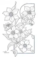 violet, daffodil, honeysuckle, larkspur, poppy, marigold,chrysanthemum  tattoo design idea