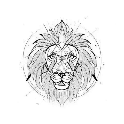 A single continuous clean line combining a minimalistic lion's and elephant's head tattoo design idea