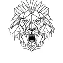 A single continuous clean line combining a minimalistic lion's and elephant's head tattoo design idea