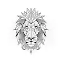 A single continuous clean line combining a minimalistic lion's and elephant's head tattoo design idea