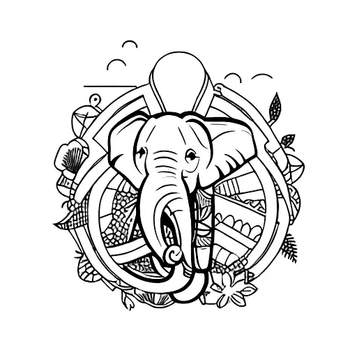 Elephant Royalty Semi-Permanent Tattoo. Lasts 1-2 weeks. Painless and easy  to apply. Organic ink. Browse more or create your own. | Inkbox™ |  Semi-Permanent Tattoos