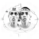 number 8 with maya culture into my son´s name santino and oscar , football  tattoo design idea