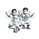 number 8 with maya culture into my son´s name santino and oscar , football  tattoo design idea