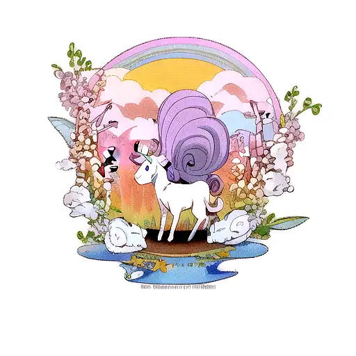 Rabbit fucking with unicorn tattoo design idea