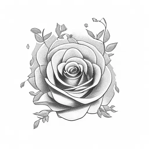 letter E number 3 with flowers tattoo design idea