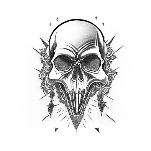 wizard skull tattoo design idea