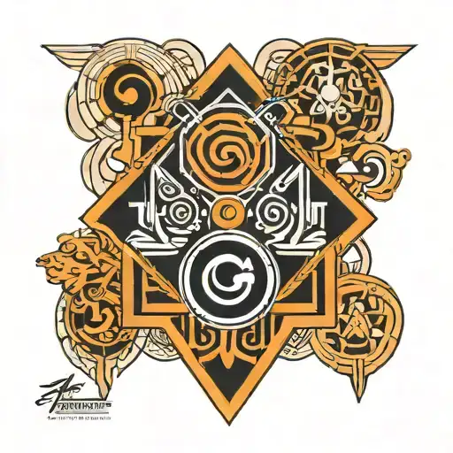 fifth element symbols linear design inspired tattoo design idea