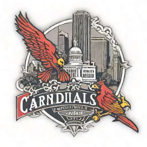 Saint Louis Cardinals STL logo with the St. Louis Skyline tattoo design idea