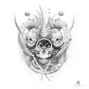 bio organic tattoo design idea