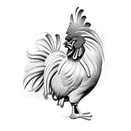 roosters fighting tattoo design idea