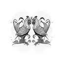 roosters fighting tattoo design idea