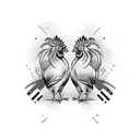 roosters fighting tattoo design idea