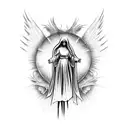 horror biblical angel tattoo design idea