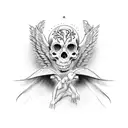 horror biblical angel tattoo design idea