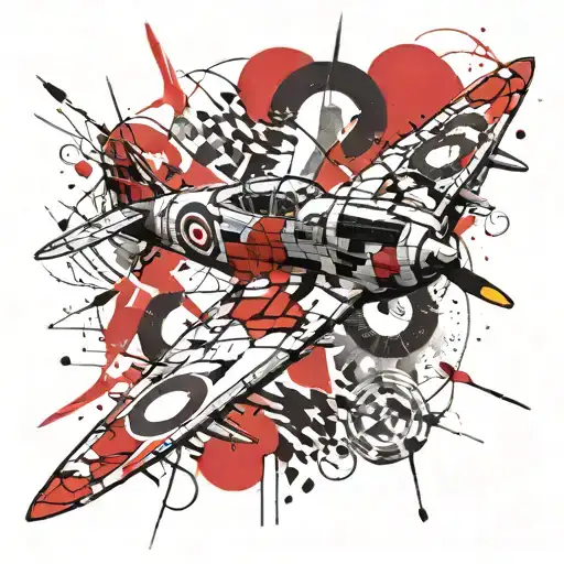 spitfire fighter plane tattoo design idea