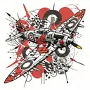 spitfire fighter plane tattoo design idea