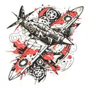 spitfire fighter plane tattoo design idea