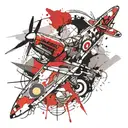 spitfire fighter plane tattoo design idea