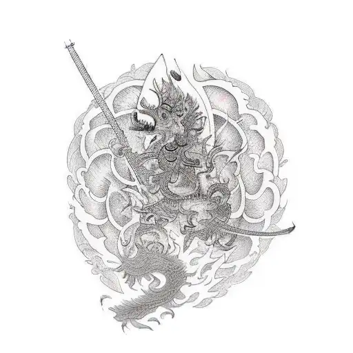 In this magnificent full back tattoo, a fusion of artistry and symbolism comes to life. On the upper and lower left corn tattoo design idea