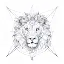 lion compass success tattoo design idea