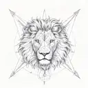 lion compass success tattoo design idea