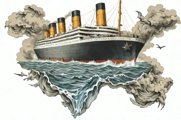 Titanic sinking tattoo design idea