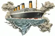 Titanic sinking tattoo design idea
