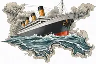 Titanic sinking tattoo design idea
